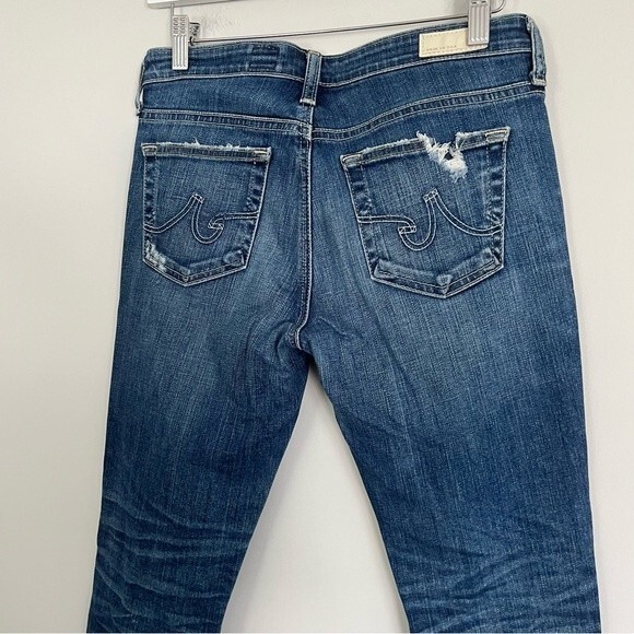 Ag Adriano Goldschmied Y2K Stevie Ankle Slim Straight Distressed Jeans Size 27 - Picture 5 of 10